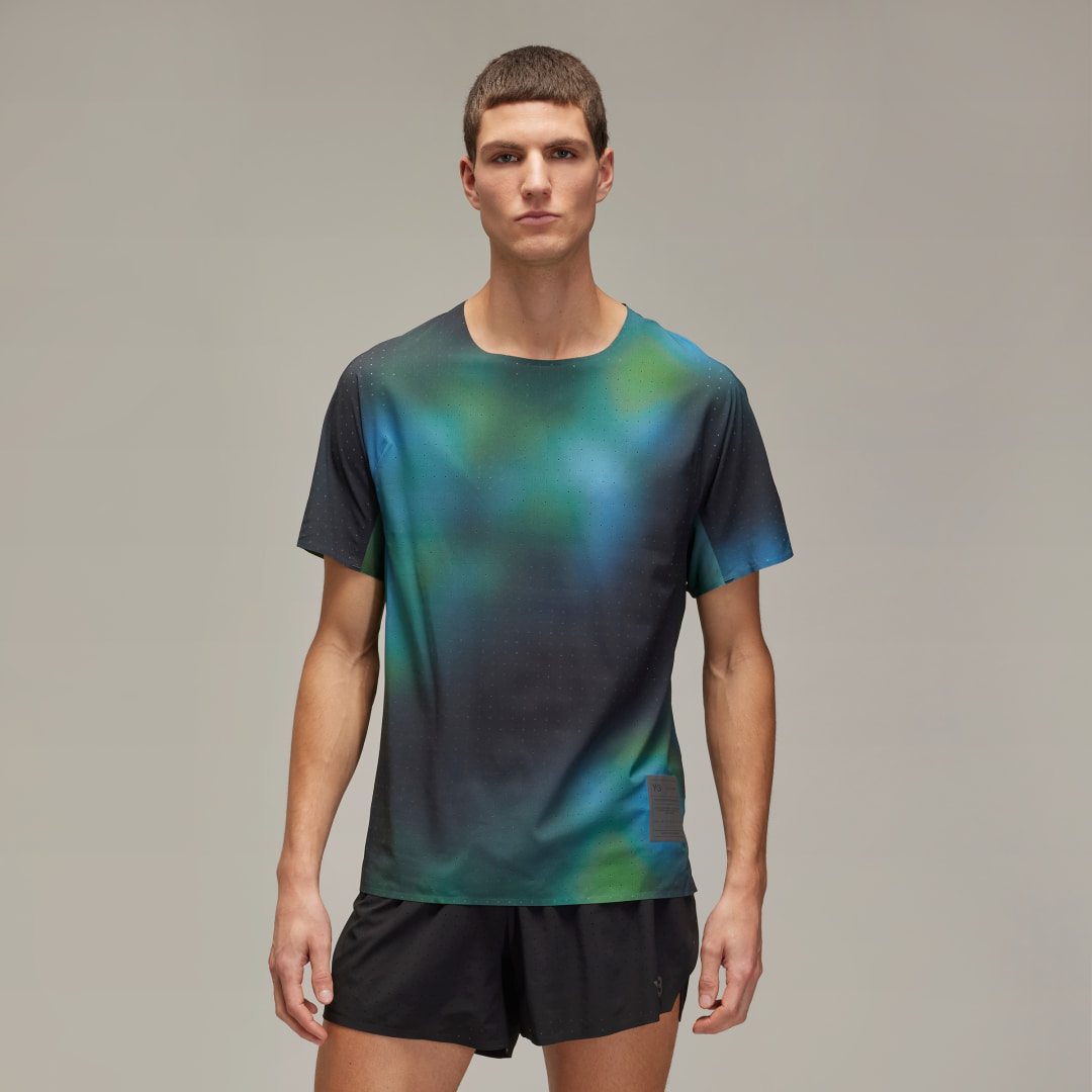 adidas Y-3 Allover Print Running Short Sleeve Tee