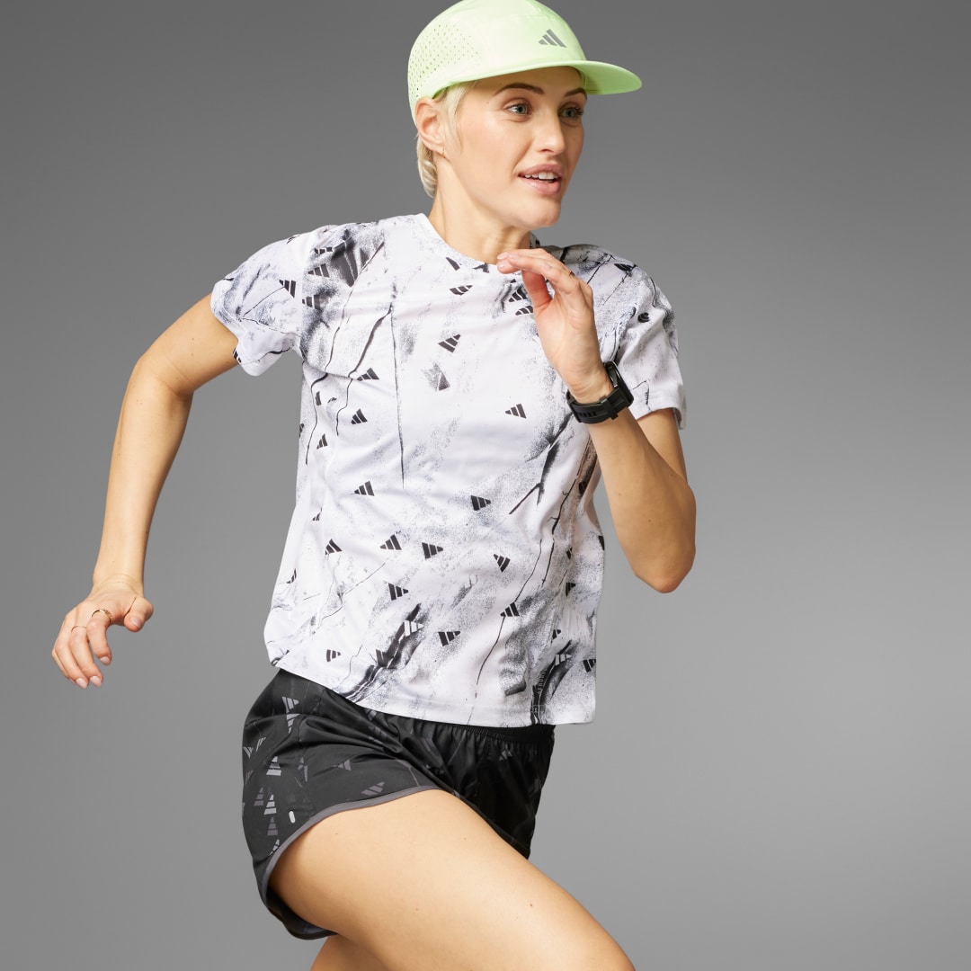 

adidas Camiseta Run It Brand Love Mujer, Blanco