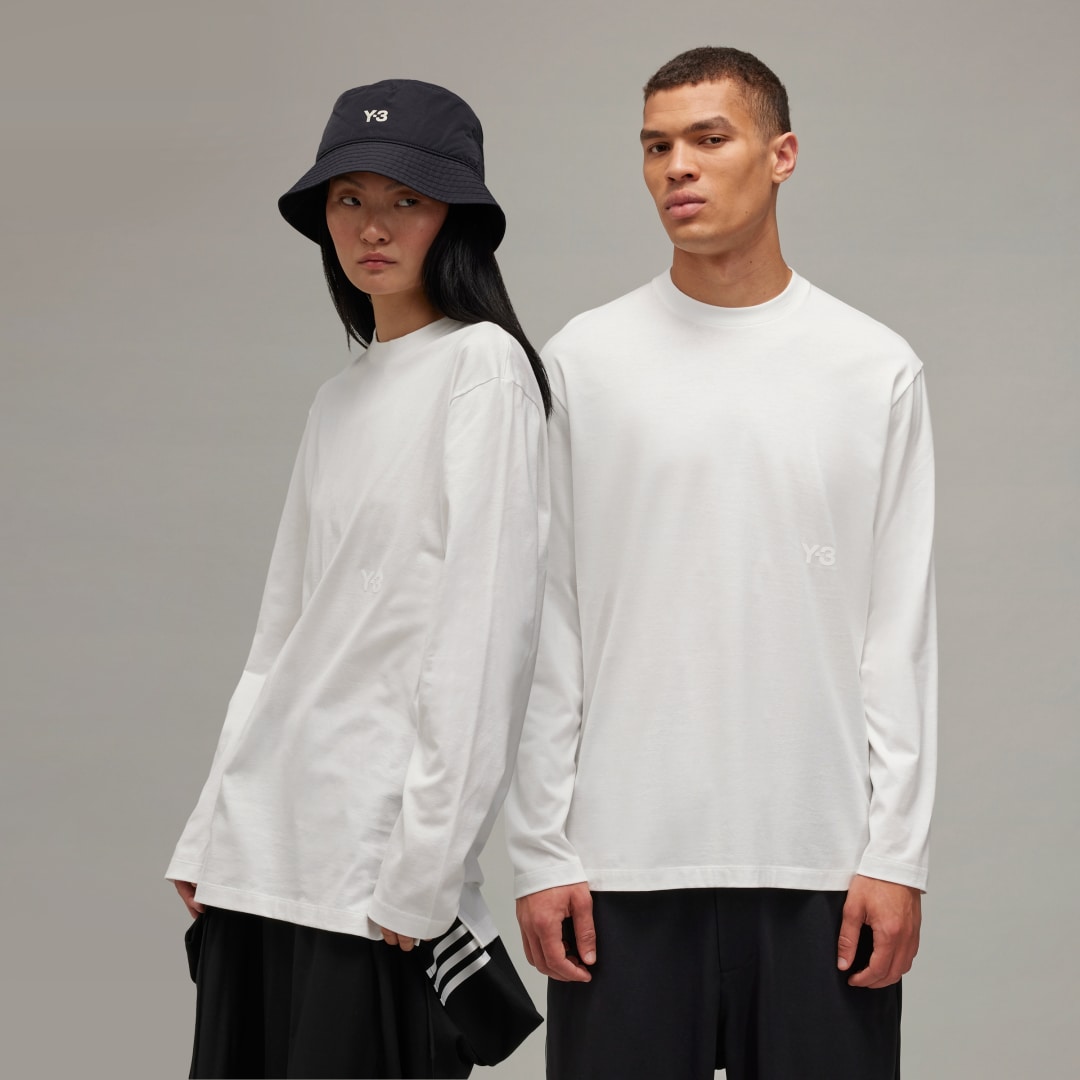 Y-3 Lange mouw T-shirt White Heren