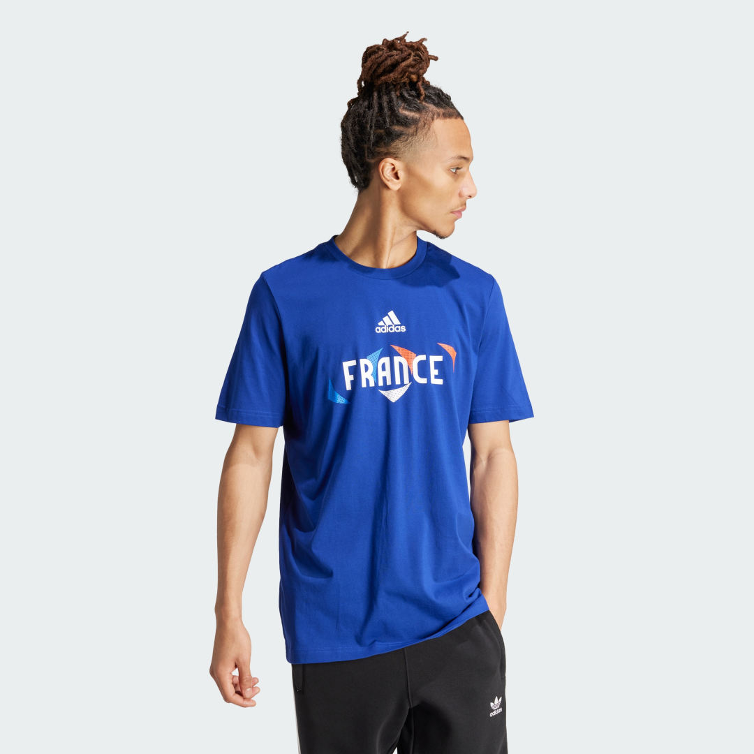 Image of adidas UEFA EURO24™ France Tee Black S - Men Soccer Shirts