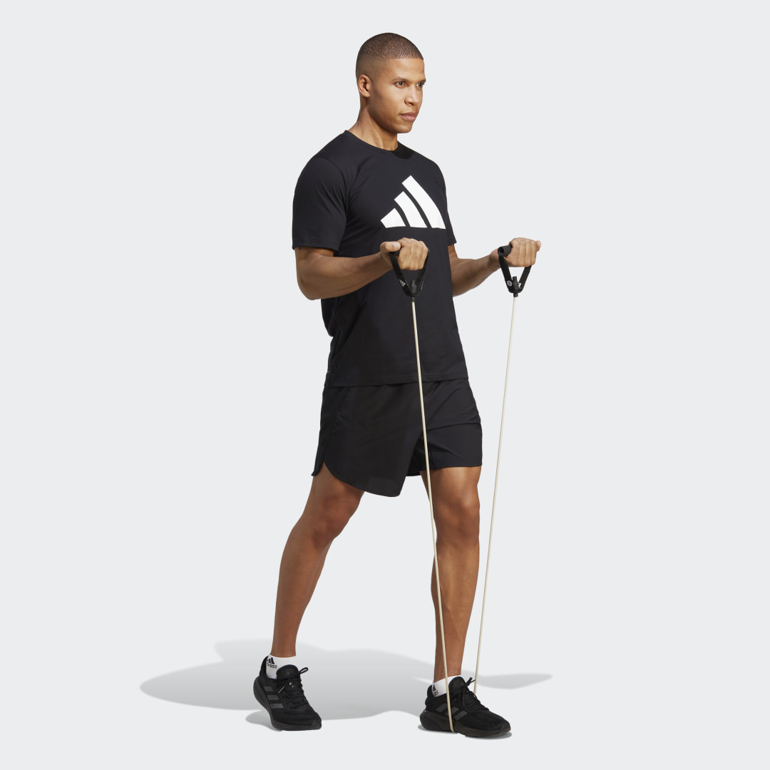 

adidas Playera Deportiva Train Essentials Feelready Logo Hombre, Negro/blanco