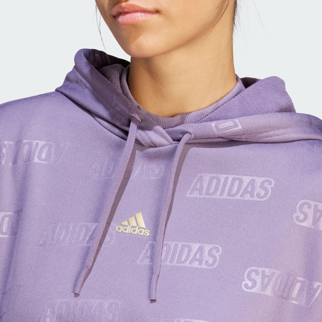 Adidas Sportswear Embossed Monogram Fleece Hoodie