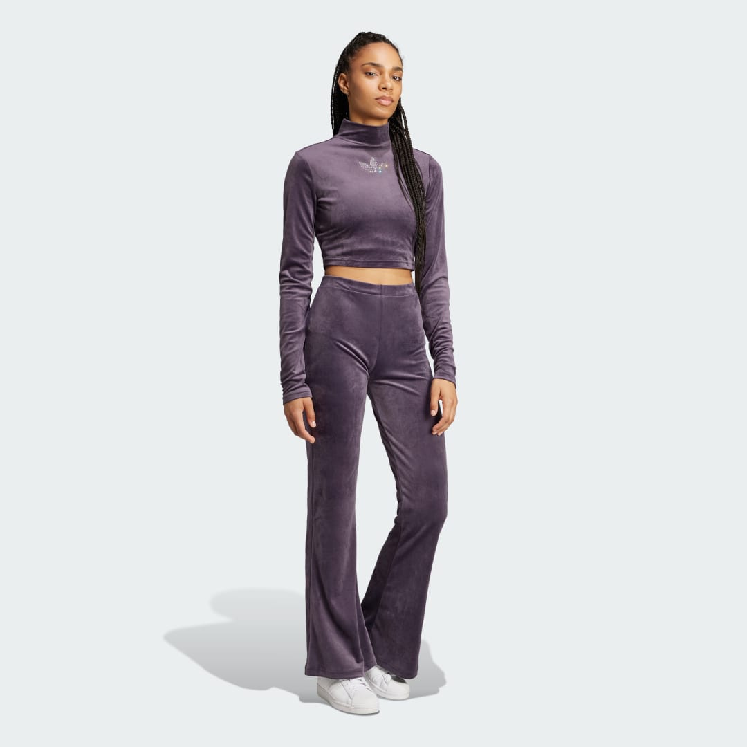 Adidas Velvet Broek met Rhinestone Trefoil