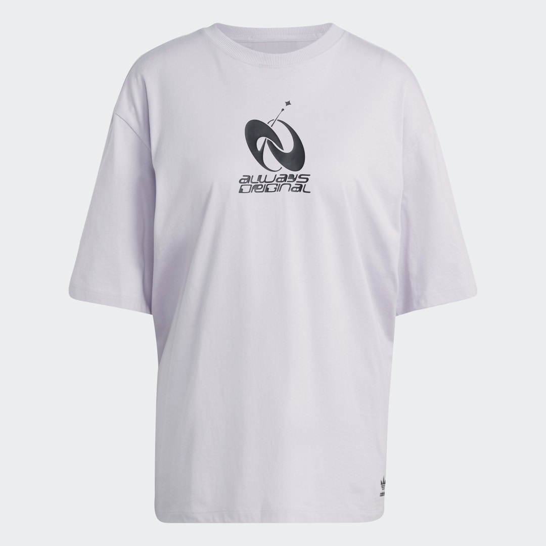 

adidas Playera Always Original Holgada Estampada Mujer, Plata dawn