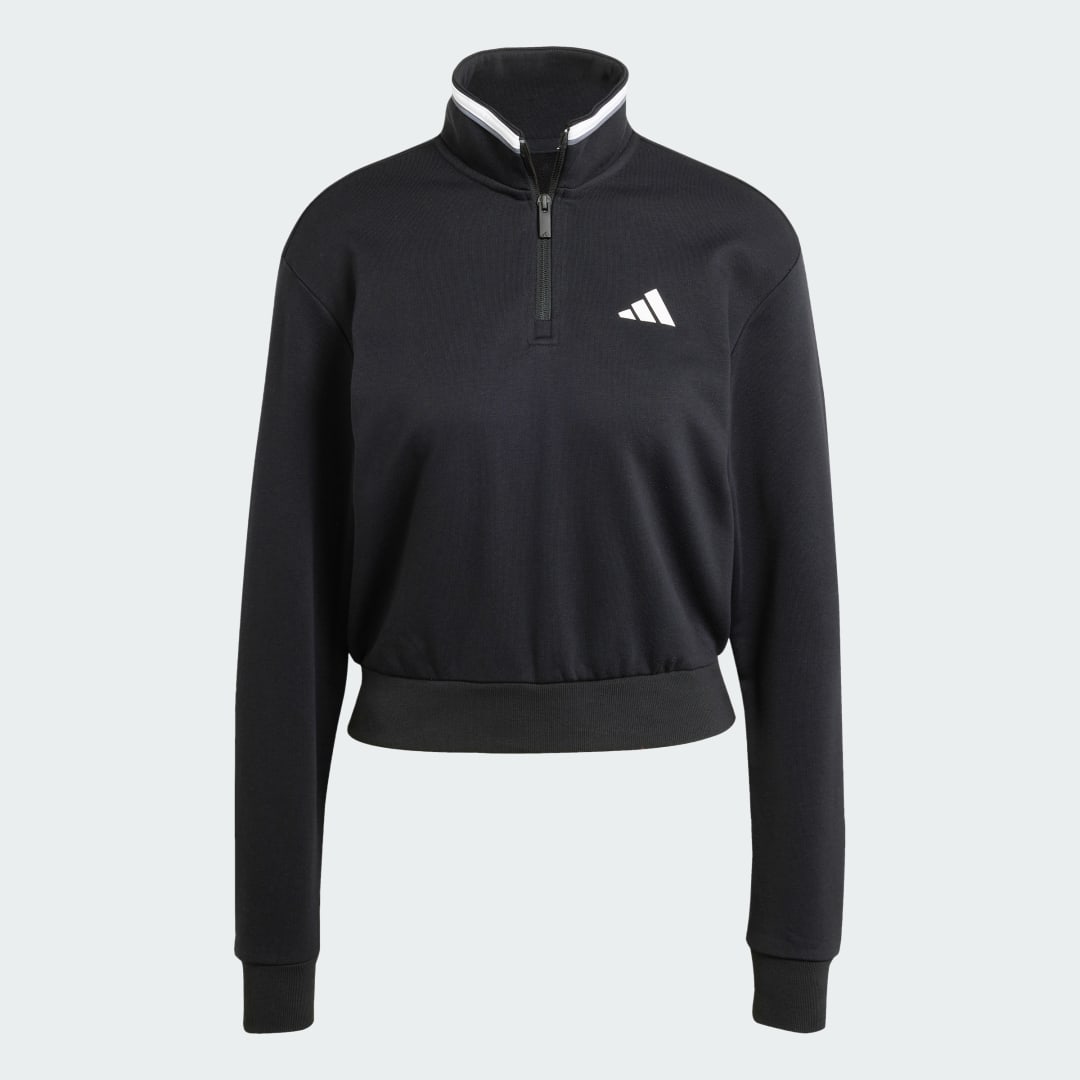 Adidas Essentials Color Pop French Terry Crop Trainingsjack met Korte Rits