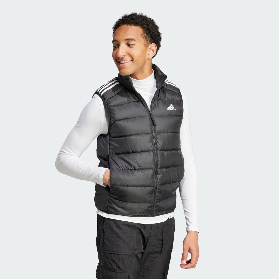 

adidas Chaleco Térmico Ligero Essentials 3 Franjas Hombre, Negro