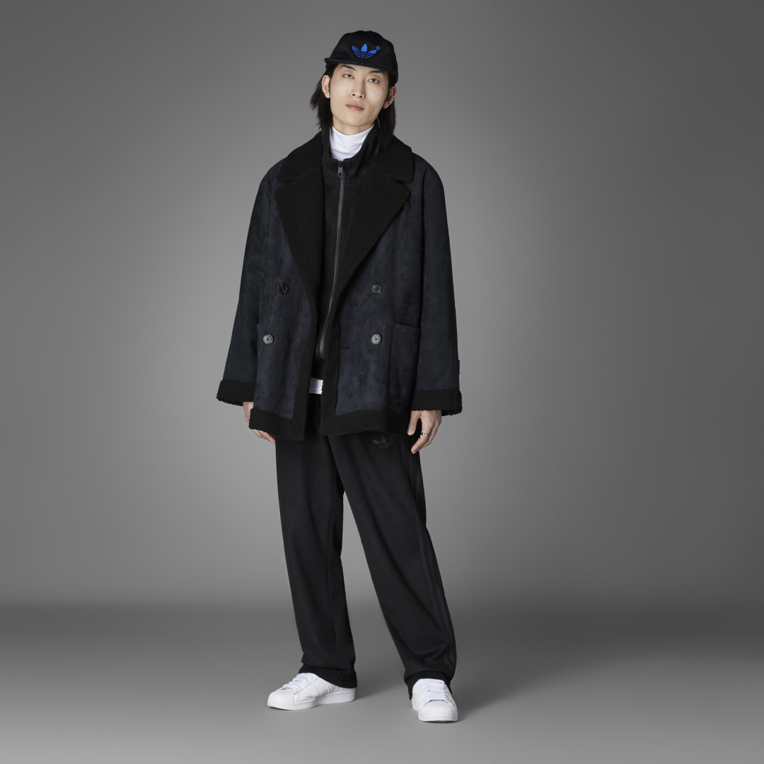adidas Chamarra Sherpa Blue Version Hombre, Negro