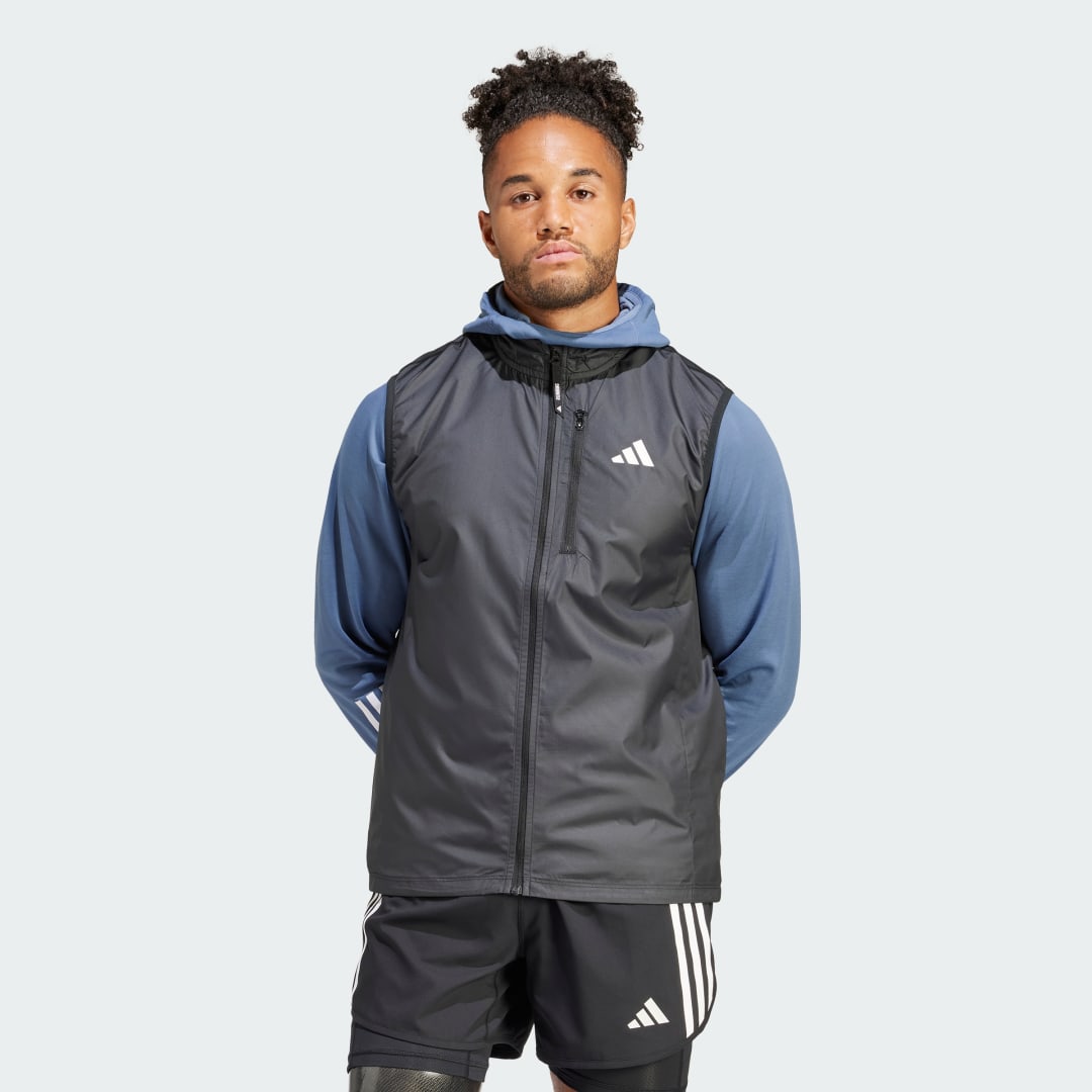 Image of adidas Own the Run Vest Black S - Men Running Jackets