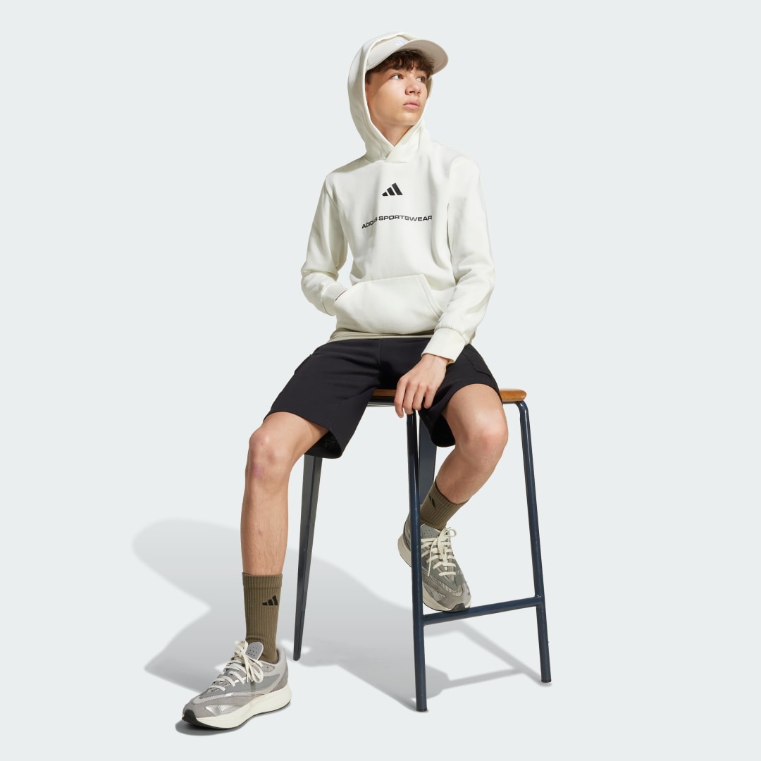 Adidas Boys Slogan Fleece Hoodie Kids