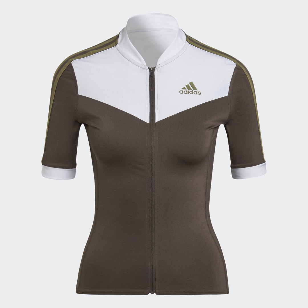 

adidas Tricota de Ciclismo The Letras Manga Corta Tricota de Ciclismo The Letras Manga Corta Mujer  - Mujer Ciclismo, Shadow olive / almost lime / blanco