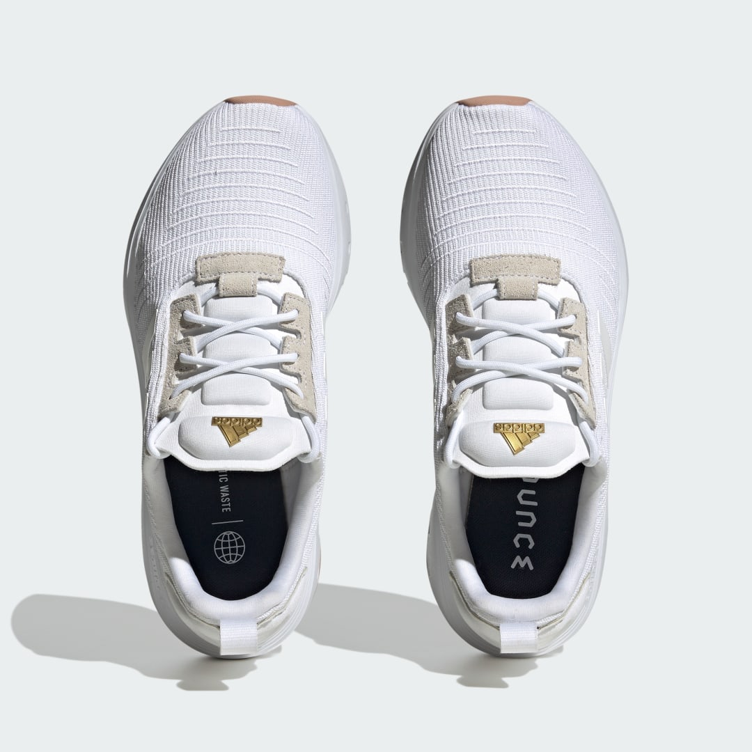 

adidas Tenis Swift Run Unisex, Blanco/blanco/oro gris