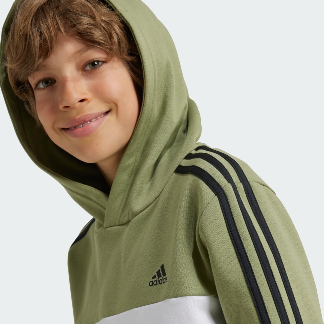 Adidas Tiberio 3-Stripes Colorblock Fleece Hoodie Kids