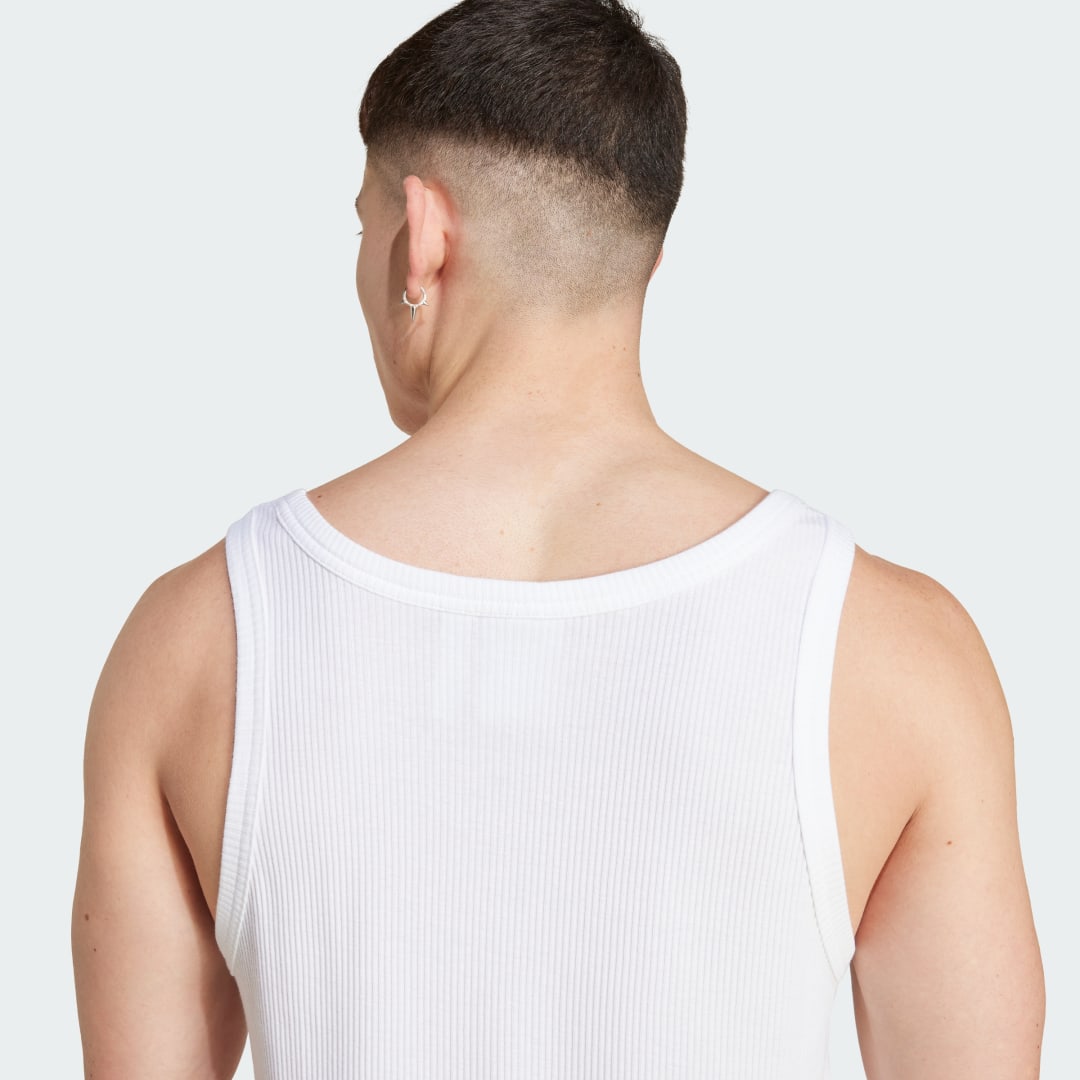 

adidas Playera sin Mangas Essentials Trifolio Hombre, Blanco
