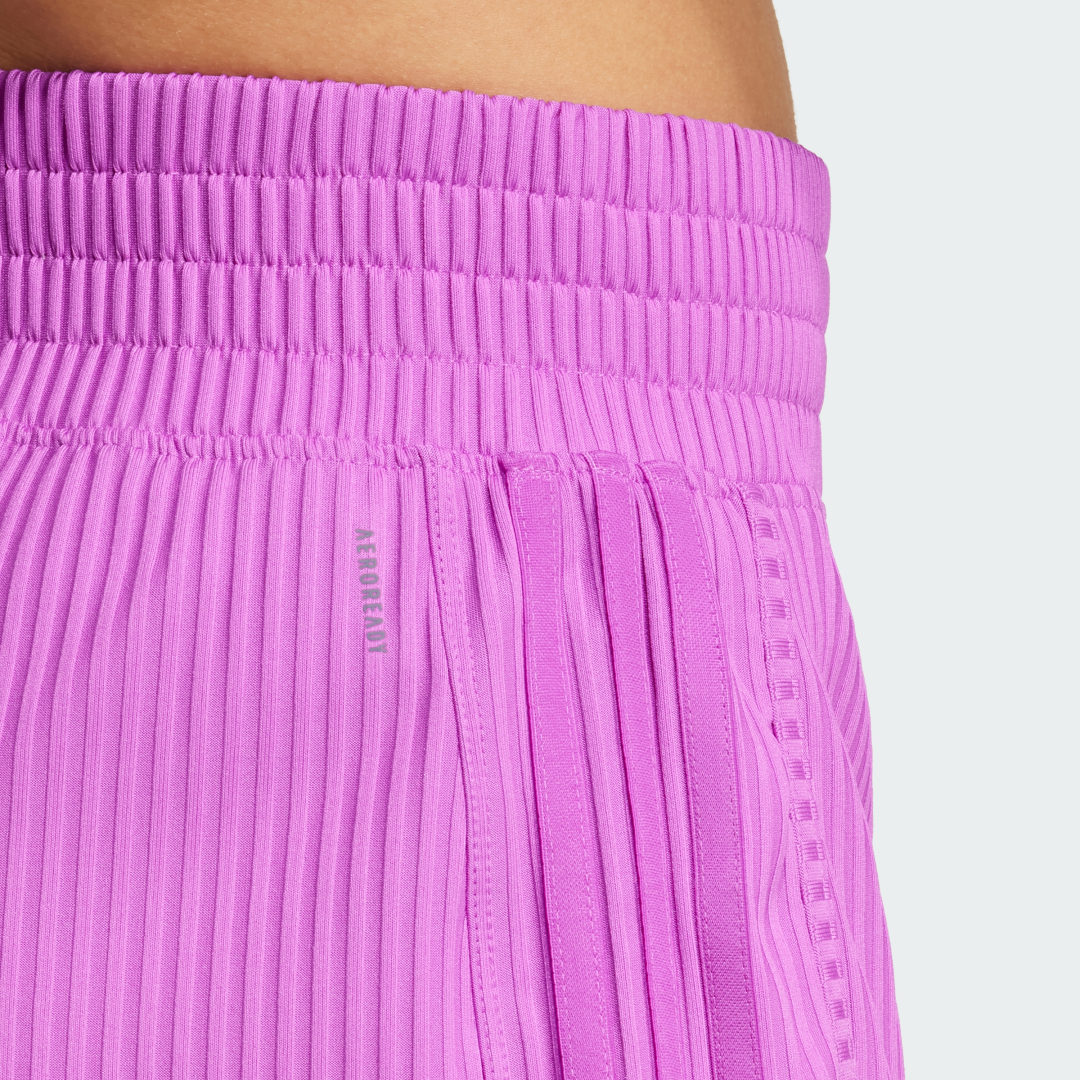Adidas Pacer All Gym Seasonal Rib High-Rise Tonal 3-Stripes Short