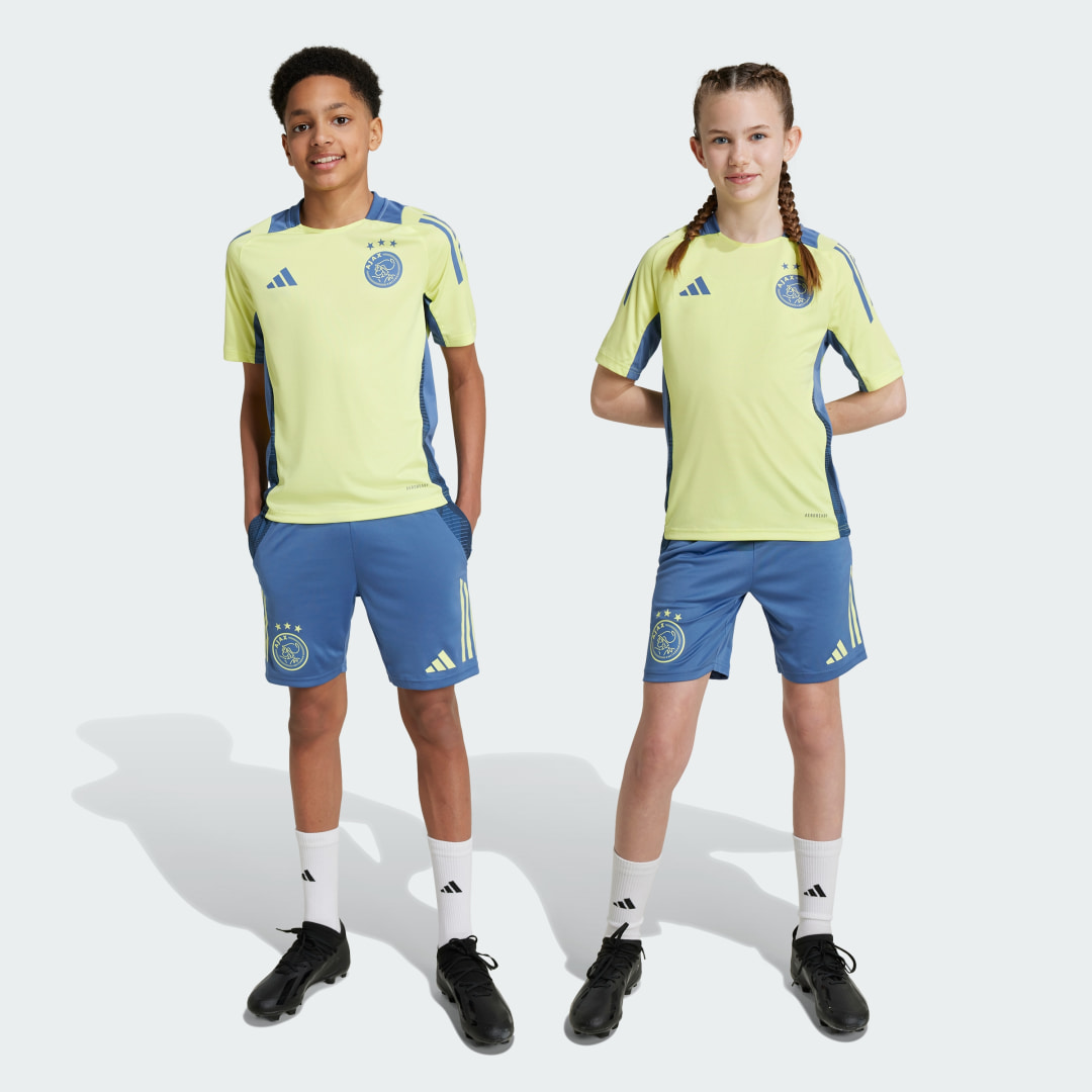 Adidas Perfor ce Junior Ajax Amsterdam voetbalshort training Sportbroek Blauw Polyester 128