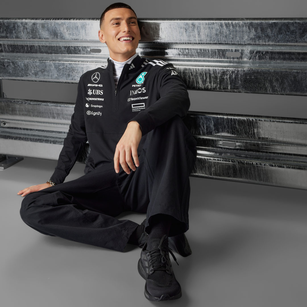 Adidas MERCEDES AMG PETRONAS FORMULA ONE TEAM SWEATER MET KORTE RITS