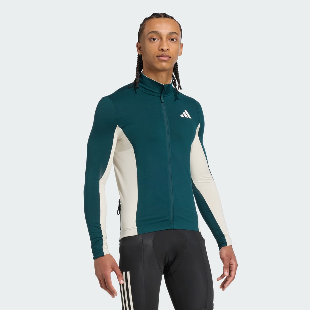 Adidas Tempo 3-Stripes Fietsshirt met Lange Mouwen