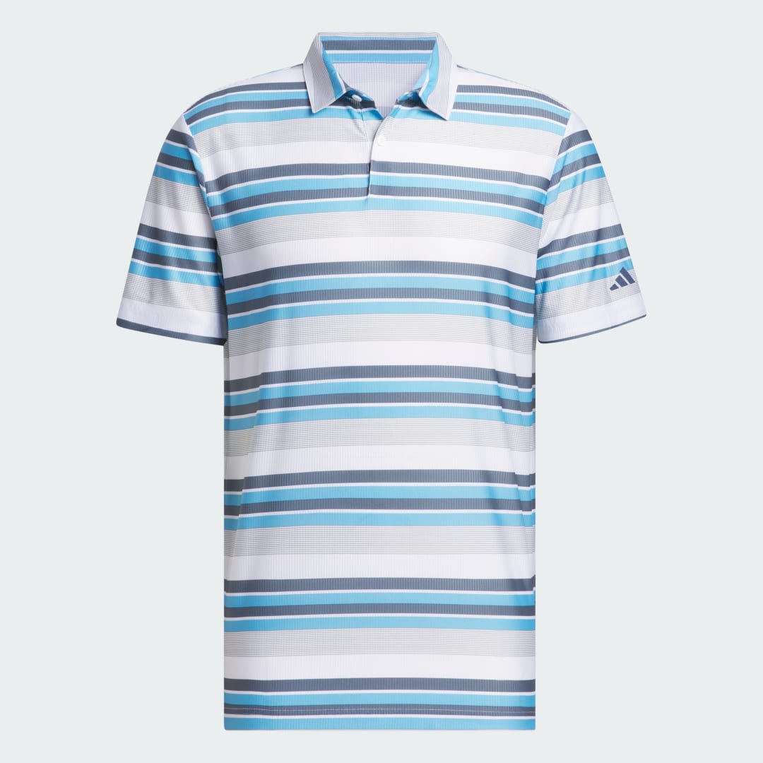 Image of adidas Ultimate365 HEAT.RDY Stripe Polo Shirt Semi Blue Burst 2XL - Men Golf Polo Shirts