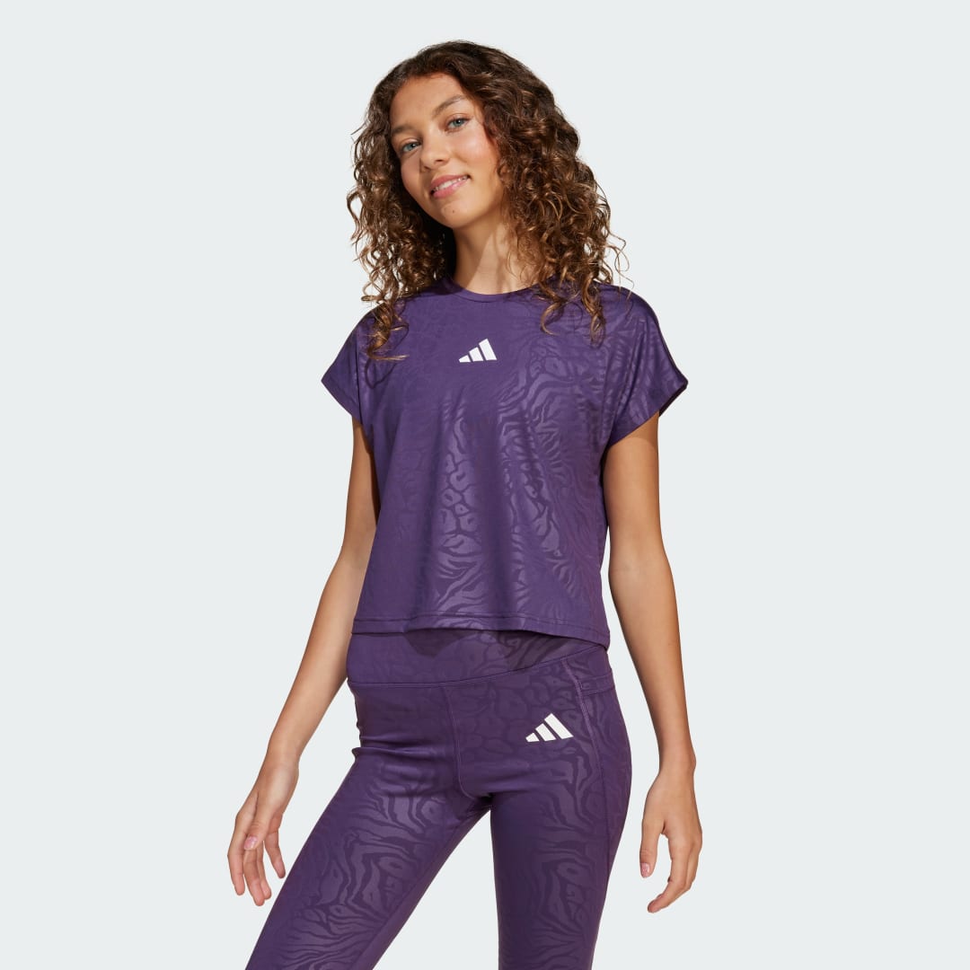 Adidas All Sports Animal Print Crop T-shirt