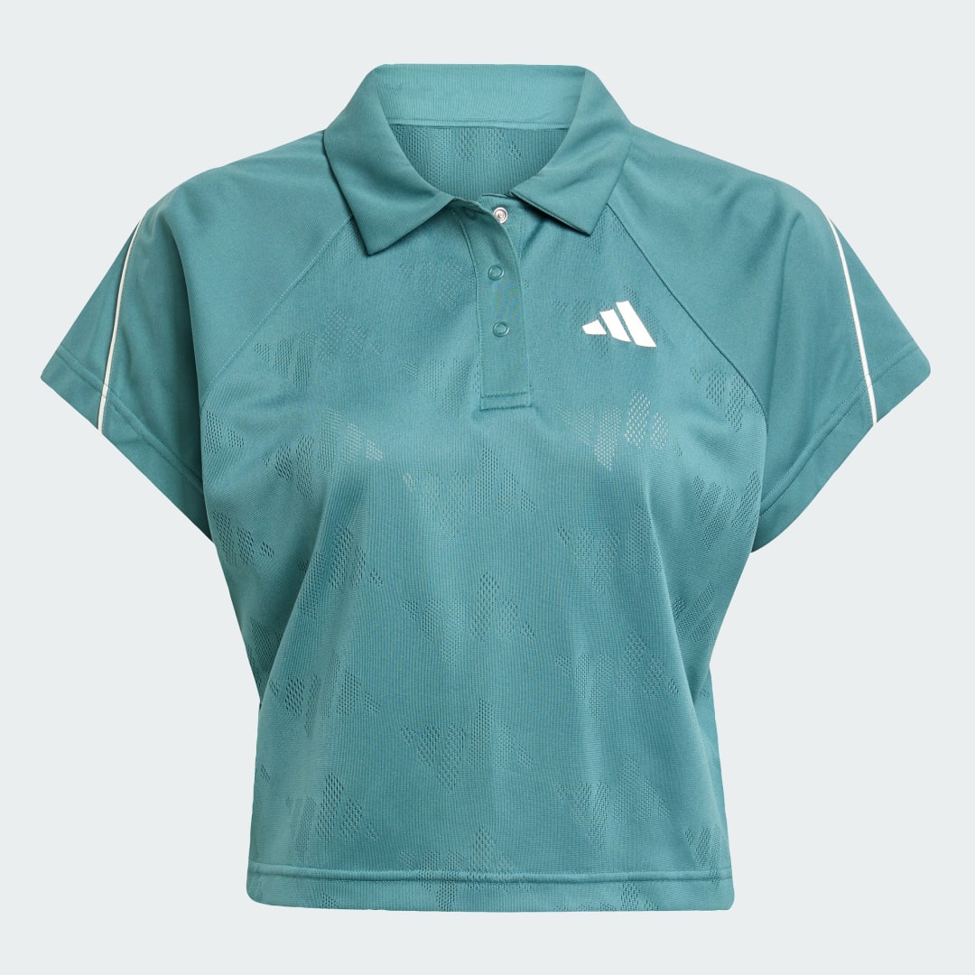 Adidas Stadium 3-Stripes Tennis Inspired Jacquard Polo T-shirt