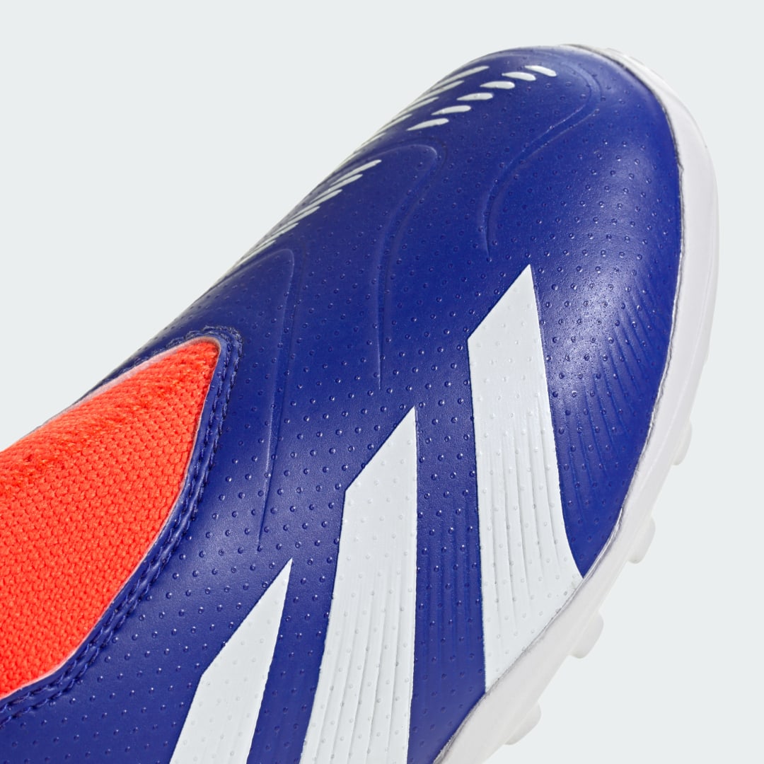 

adidas Calzado de Fútbol Predator League Sin Cordones Pasto Sintético Niños, Lucid azul/blanco/solar rojo
