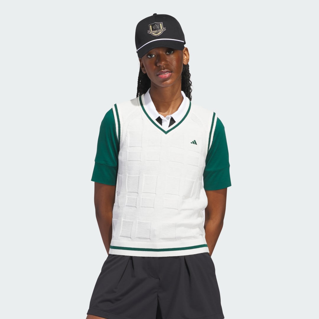 Image of adidas Women's Go-To Sweater Vest White S - Women Golf Jackets