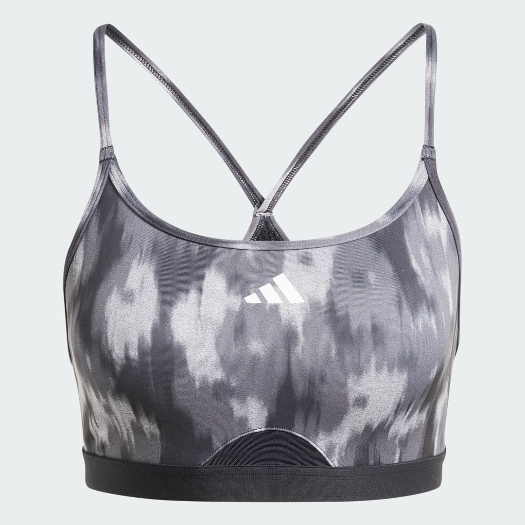 Adidas Aeroreact Training Essentials Light-Support Allover Print Flower Beha