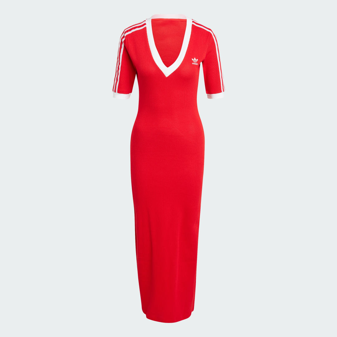 Adidas Adicolor 3-Stripes Knit V-Hals Jurk