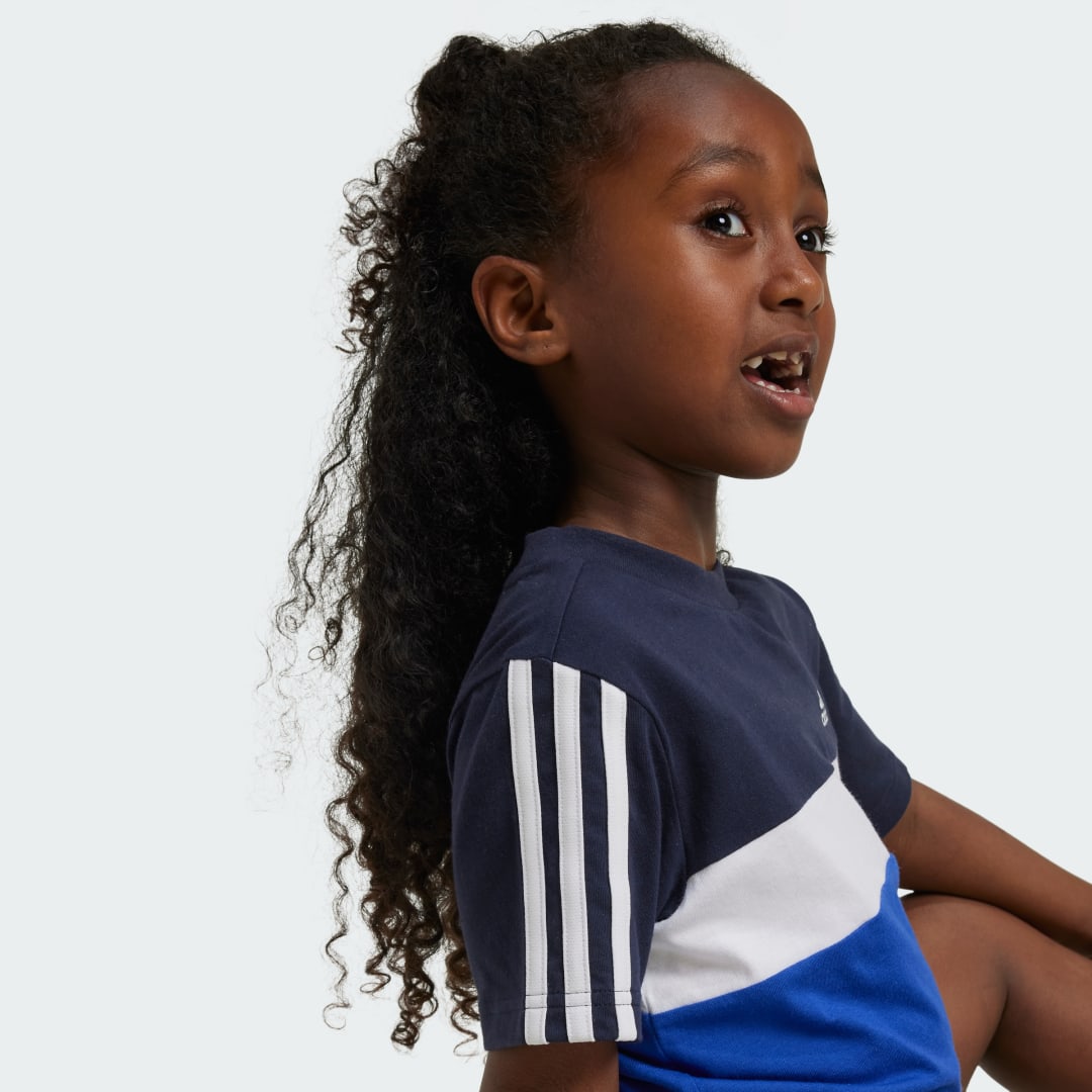 Adidas Tiberio 3-Stripes Colorblock Katoenen T-shirt Kids