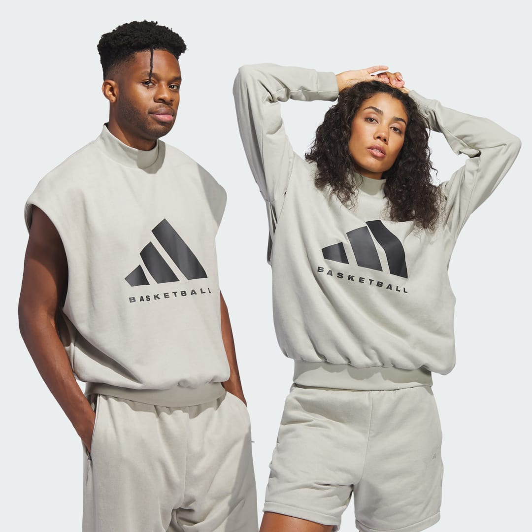 Adidas Perfor ce Basketball Sueded Mouwloos Sweatshirt