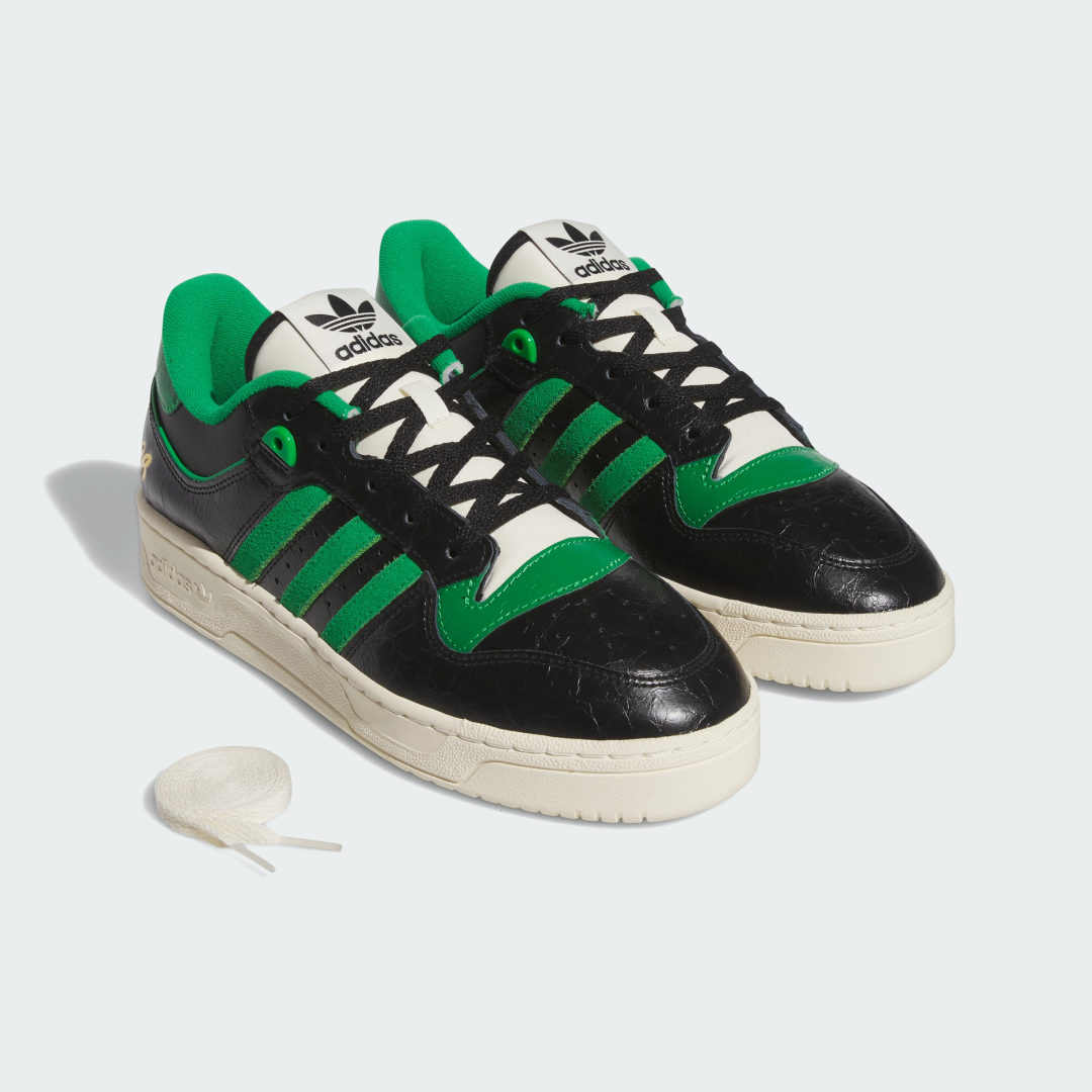 

adidas Tenis Rivalry Low 86 Unisex, Negro/verde/crema blanco