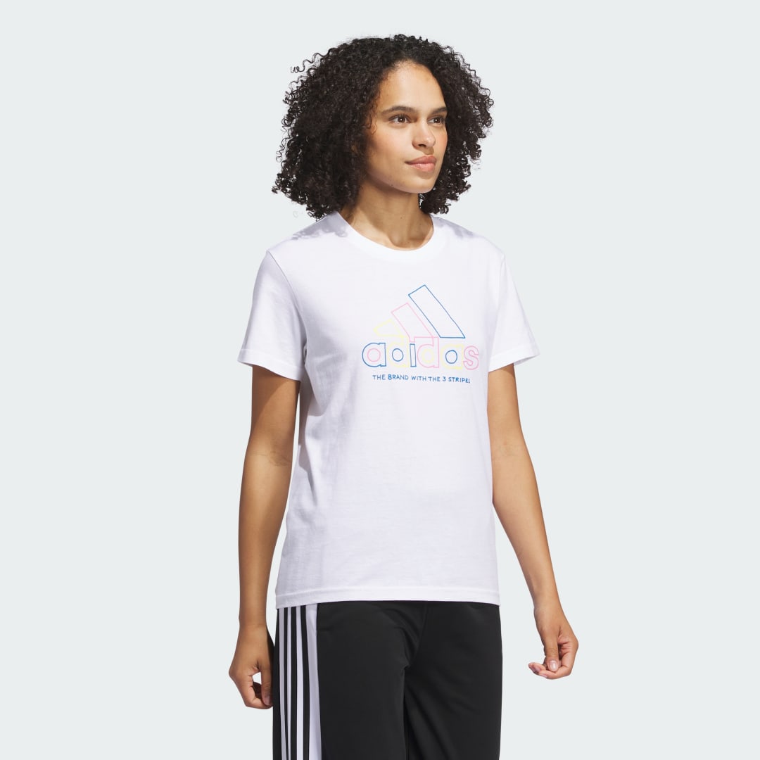 

adidas W Logo T Mujer, Blanco