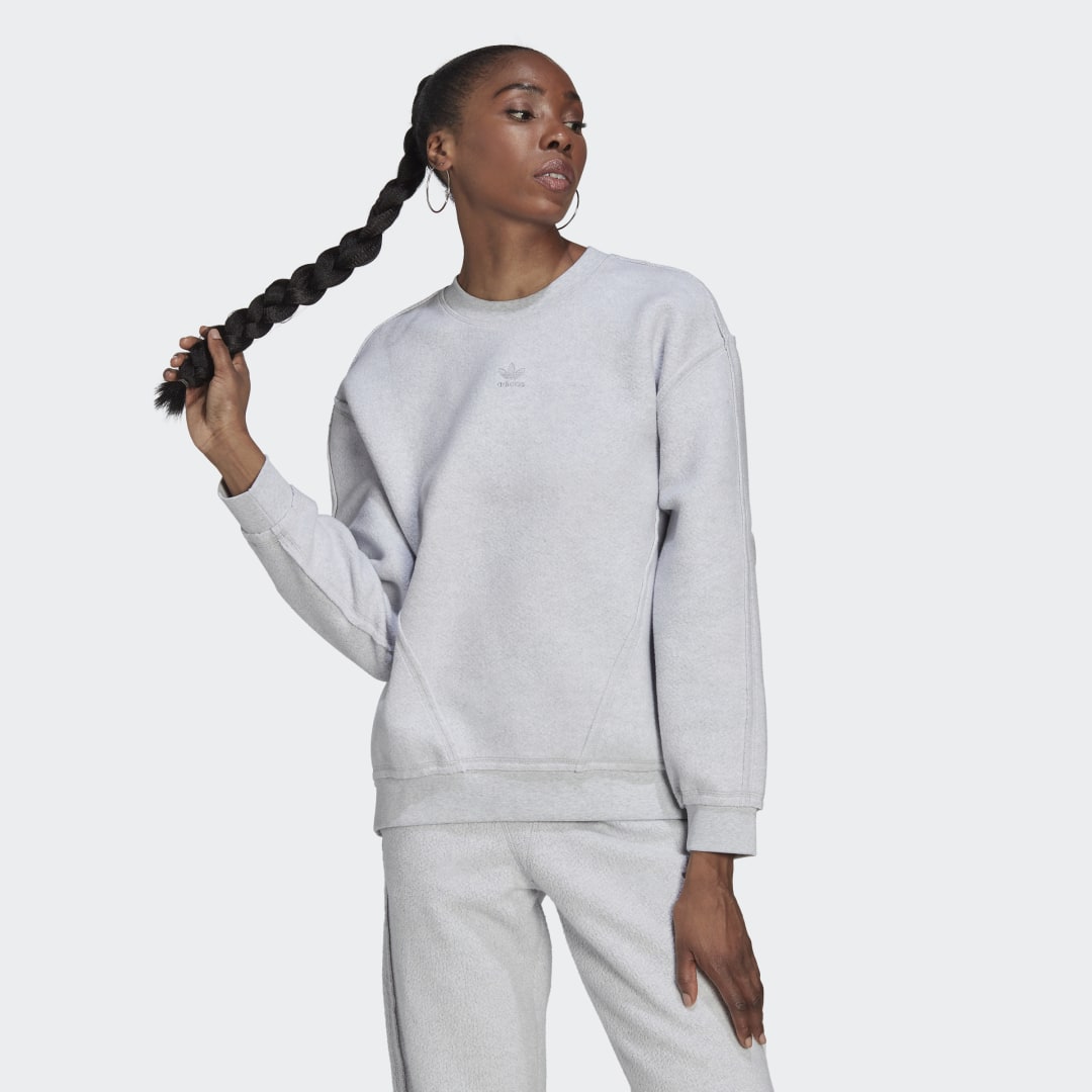 Adidas originals coeeze fleece sweatshirt in grey hotsell heather