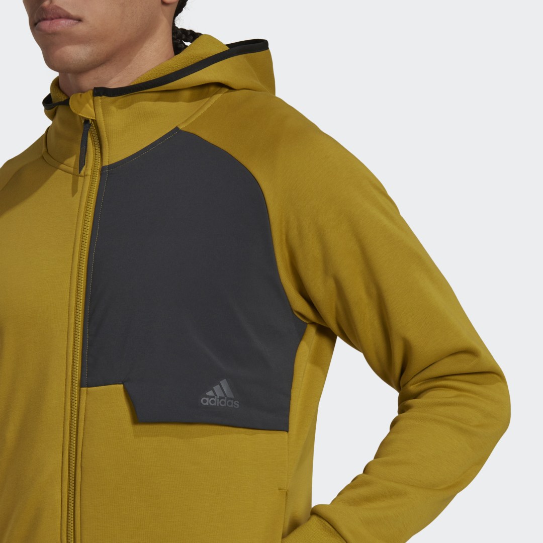 Adidas yellow zip online hoodie
