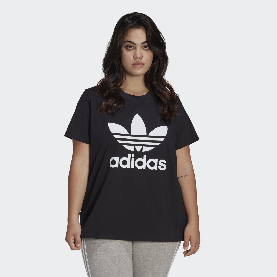 adidas Adicolor Classics Trefoil Tee (Plus Size) Black 4X Womens