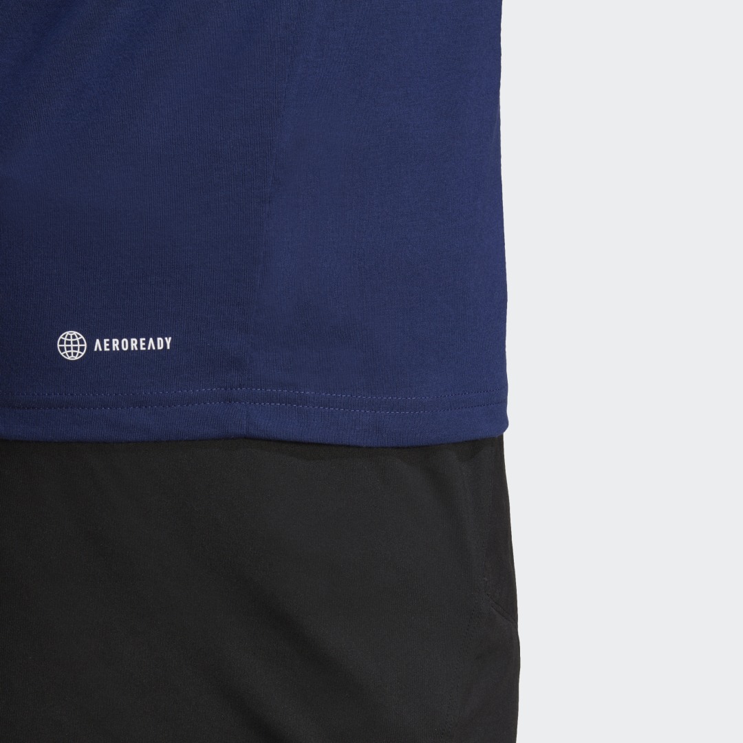 

adidas Playera Deportiva Train Essentials Feelready Logo Hombre, Dark azul/blanco