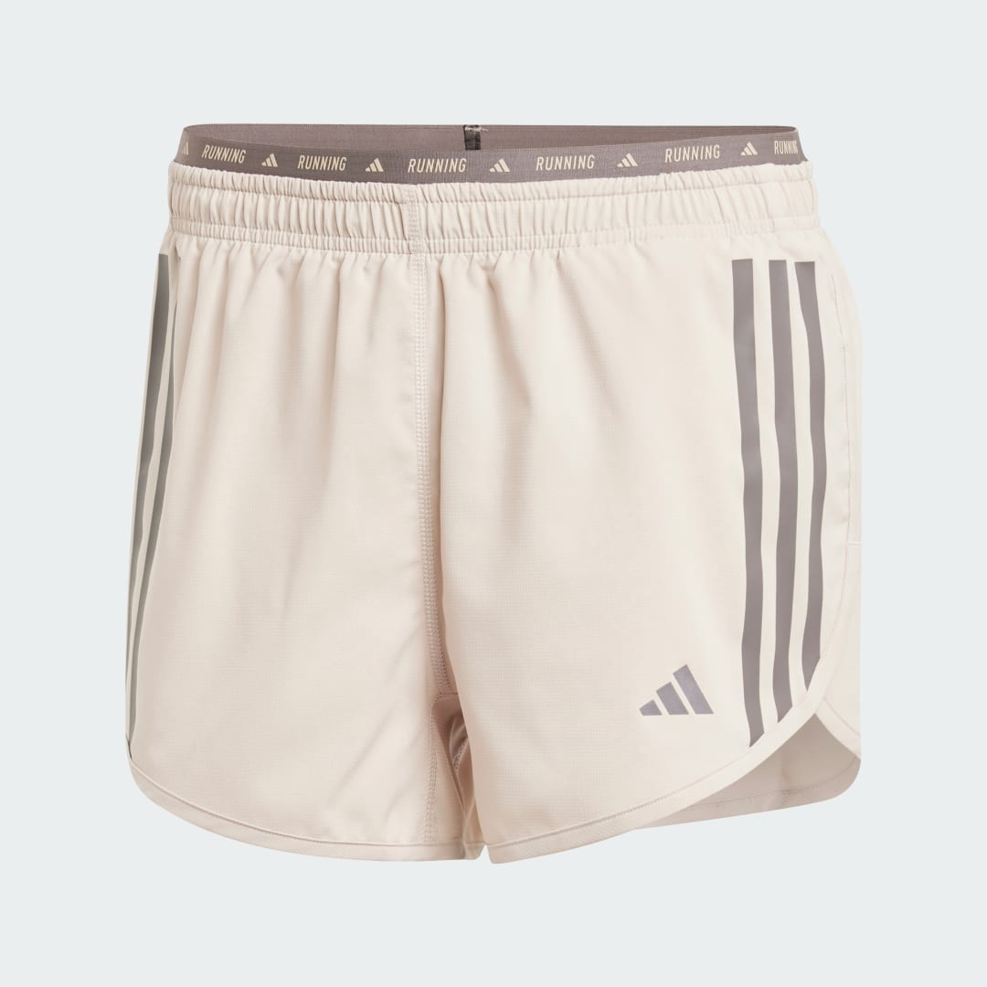 

adidas Shorts Own The Run 3 Franjas Mujer, Wonder beige