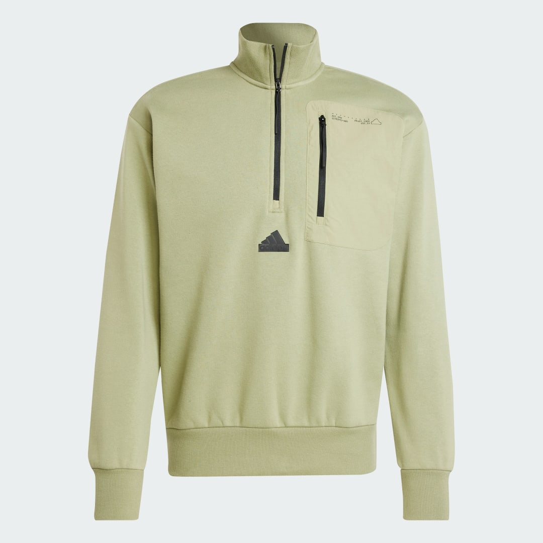 Adidas City Escape Fleece Sweatshirt met Halflange Rits