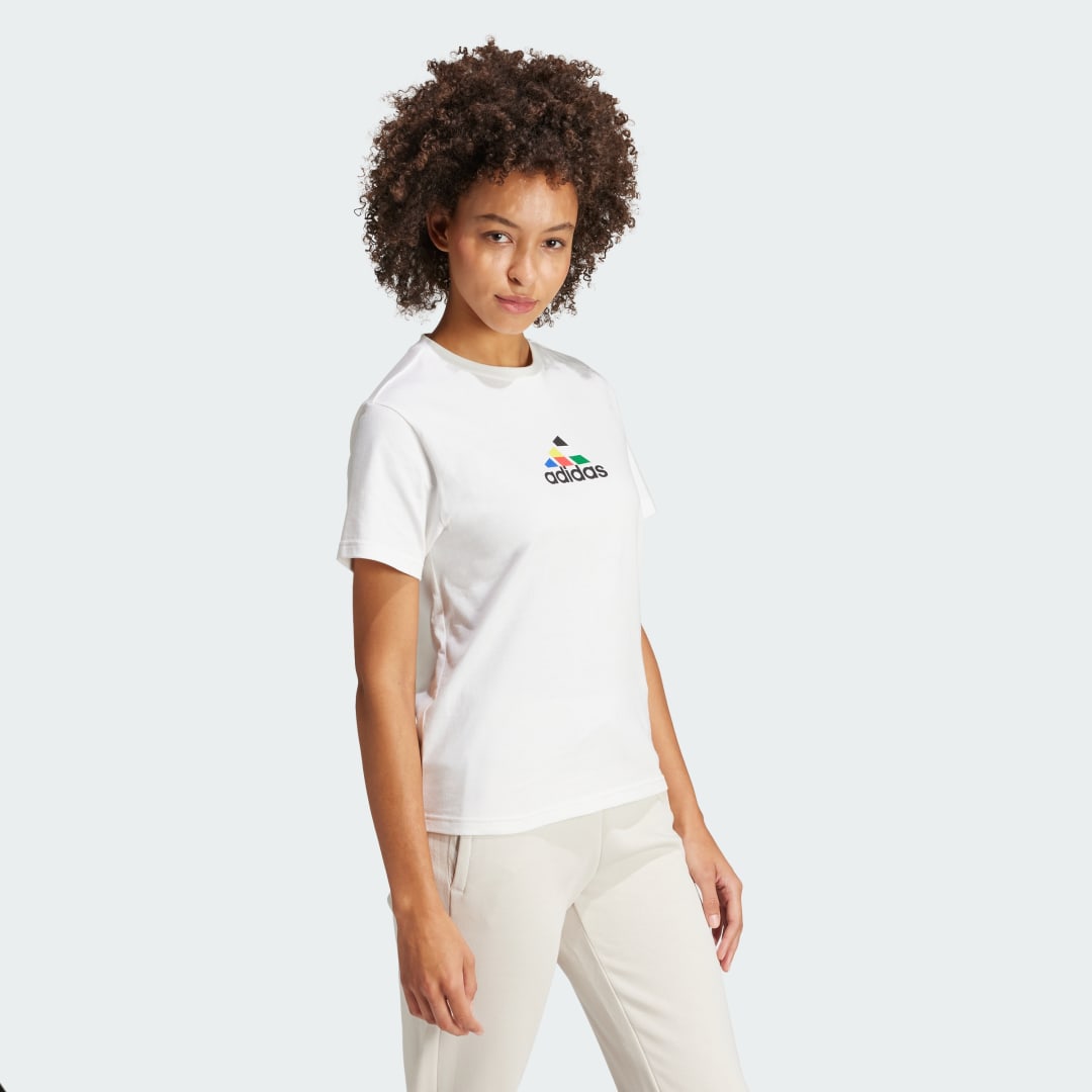 

adidas Playera House of Tiro Nations Estampada Mujer, Blanco