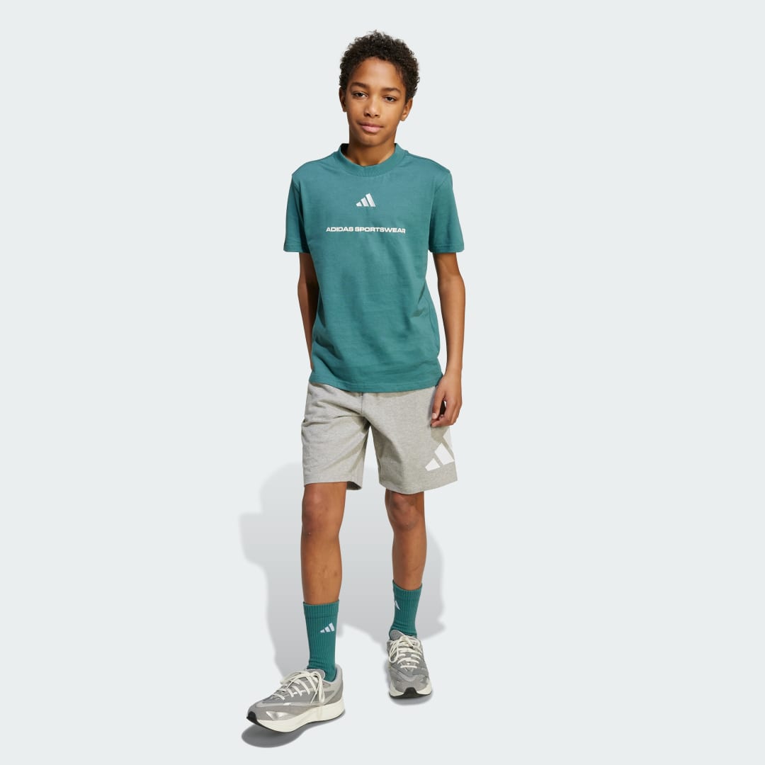 Adidas Boys Slogan T-shirt van Enkele Jersey Kids