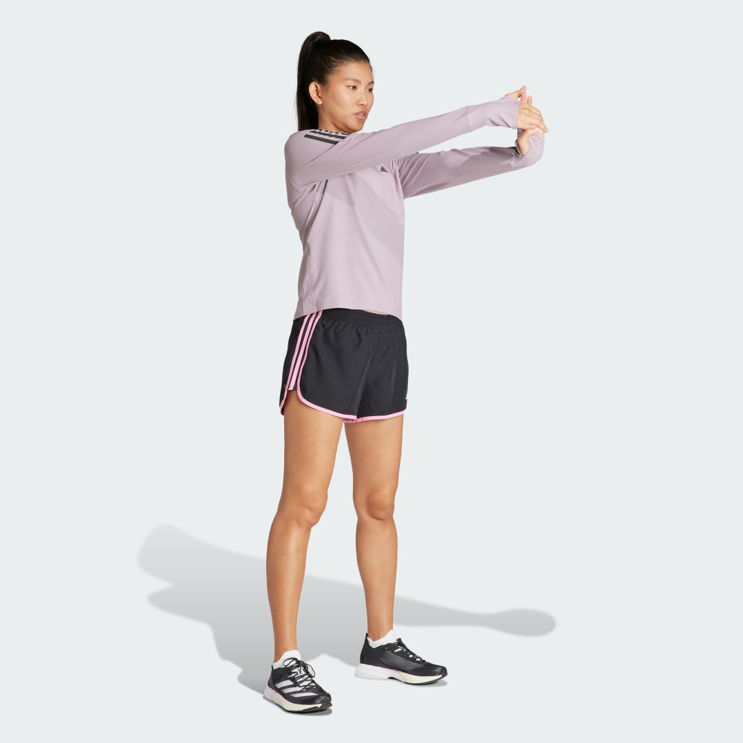 

adidas Shorts de Running Marathon 20 Mujer, Negro/bliss rosa