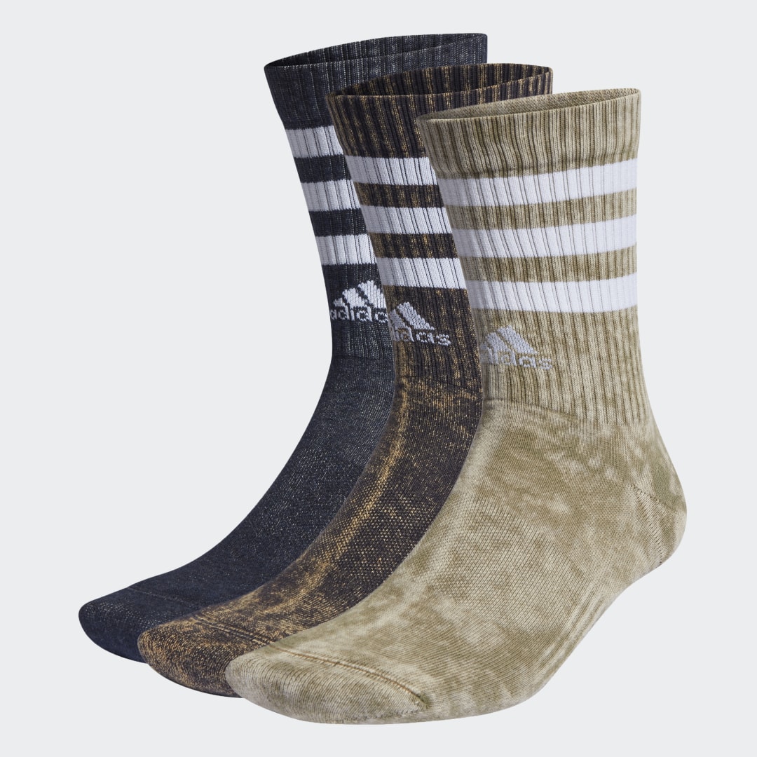 Chaussettes mi-mollet effet délavé 3-Stripes (3paires)