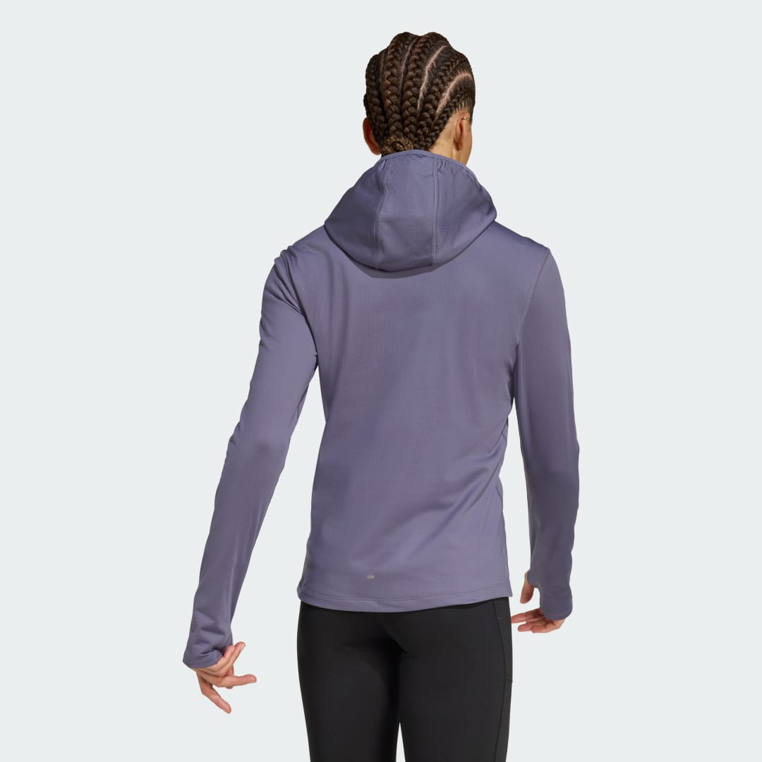 Adidas Own The Run Winterized Hoodie Met Halve Rits