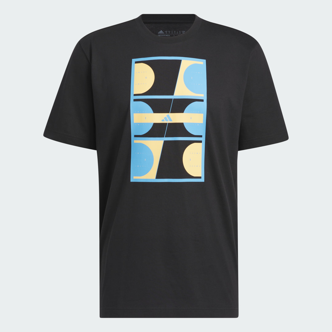

adidas Camiseta Global Courts Estampada Hombre, Negro