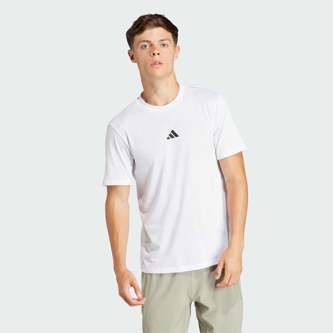 Image of adidas Workout Logo Tee White M - Men Training Shirts