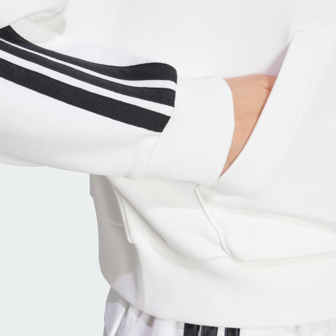 Adidas Essentials 3-Stripes French Terry Hoodie met Korte Rits