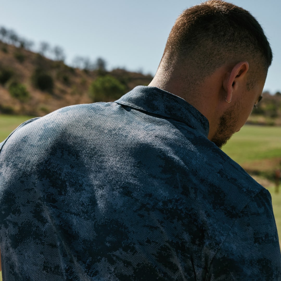 

adidas Playera Polo Estampada de Malla Go-to Hombre, Collegiate azul