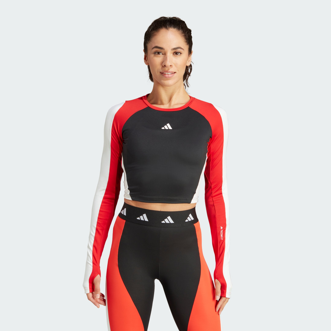 adidas Techfit AEROREADY Colorblock Long Sleeve Tee