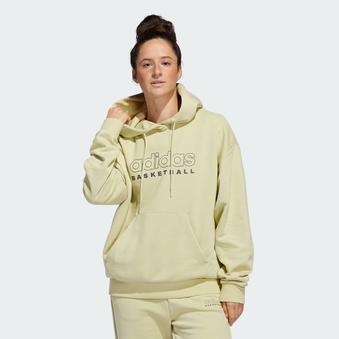 Image of adidas Select Hoodie Sandy Beige XS - Women Basketball Sweatshirts & Hoodies