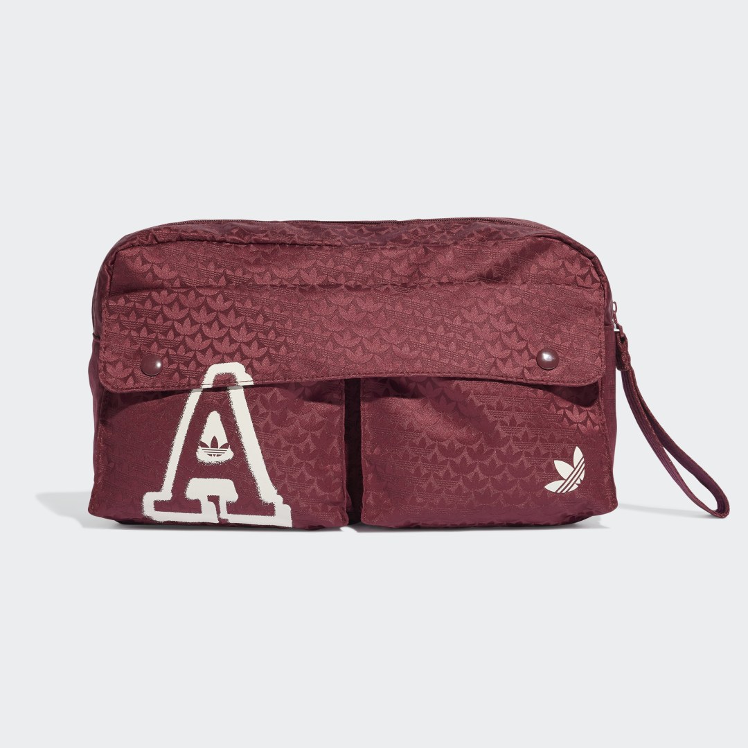 adidas Originals Trefoil Jacquard Monogram Oversized Heuptas - Dames - Bordeaux - 1 Maat